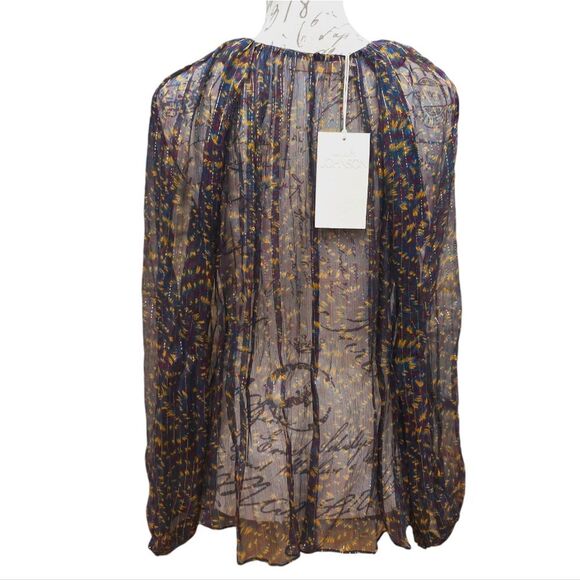 Ulla Johnson NWT Pauline Chiffon Blouse in Peridot Pomegranate $420 Women‎ Sz 6 - Picture 11 of 15